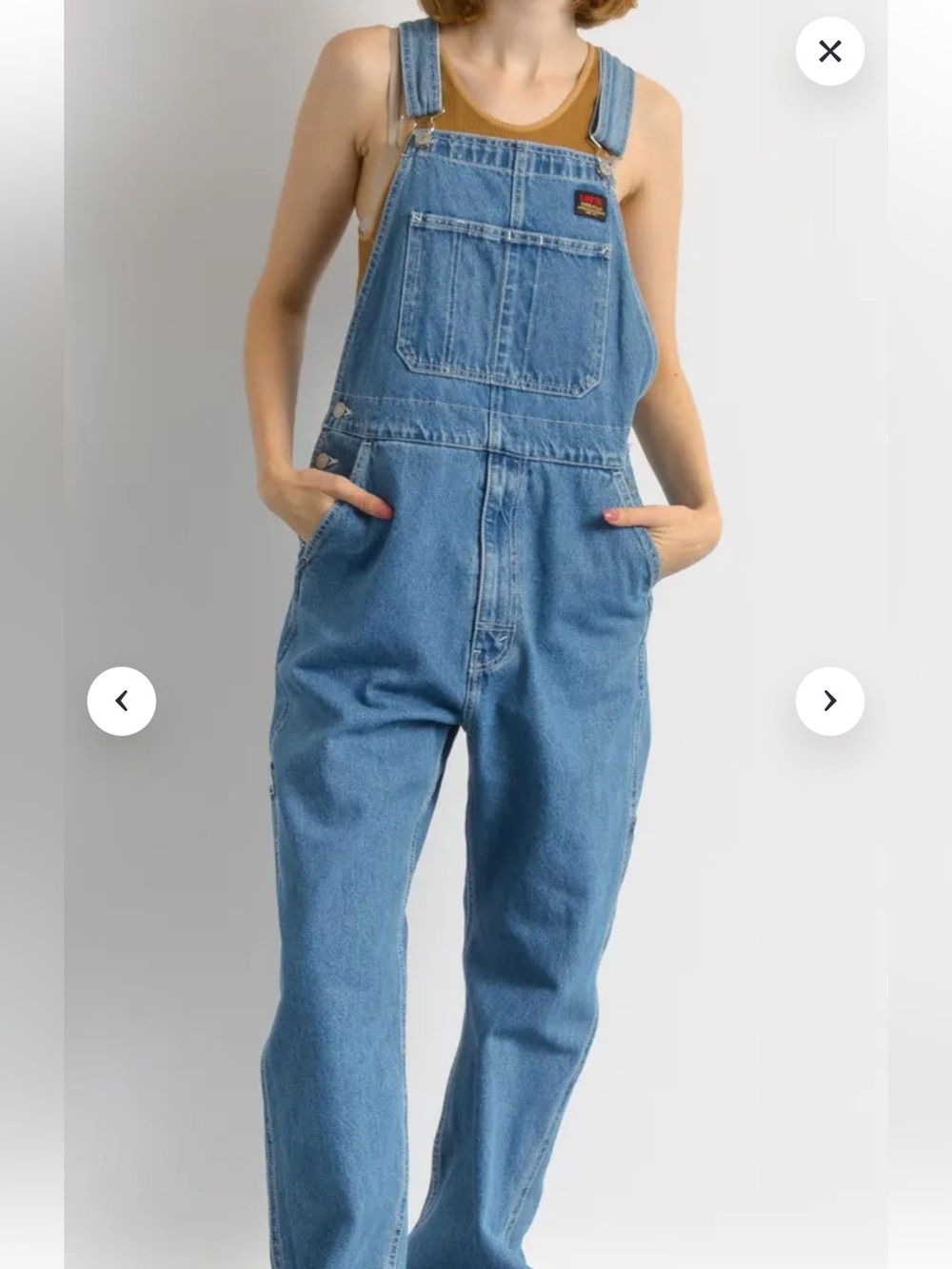 Levi’s Women’s Y2K Blue Denim Dungaree Overalls Size Small Vintage